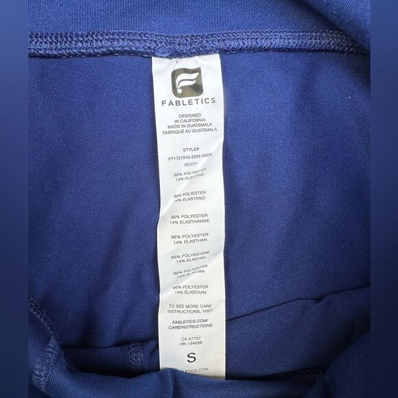 Fabletics Define PowerHold High-Waisted Navy Blue / White Floral Leggings Size S - Picture 8 of 9